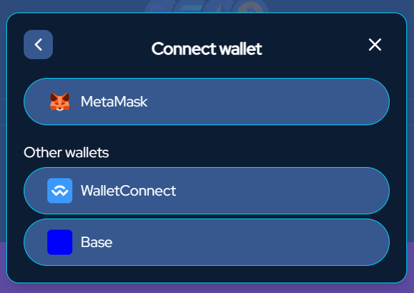 Supported crypto wallets on crashduel