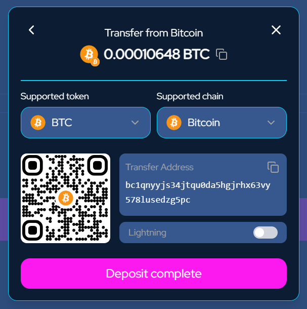 Crypto transfer on crashduel with bitcoin