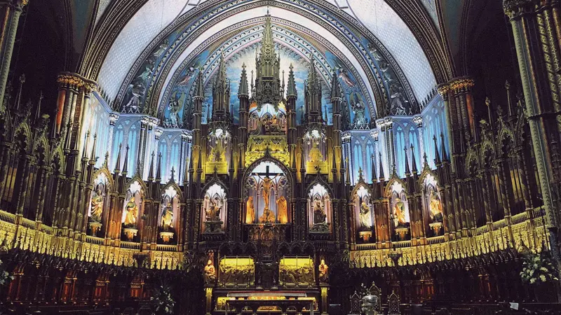 Inside a cathedral church