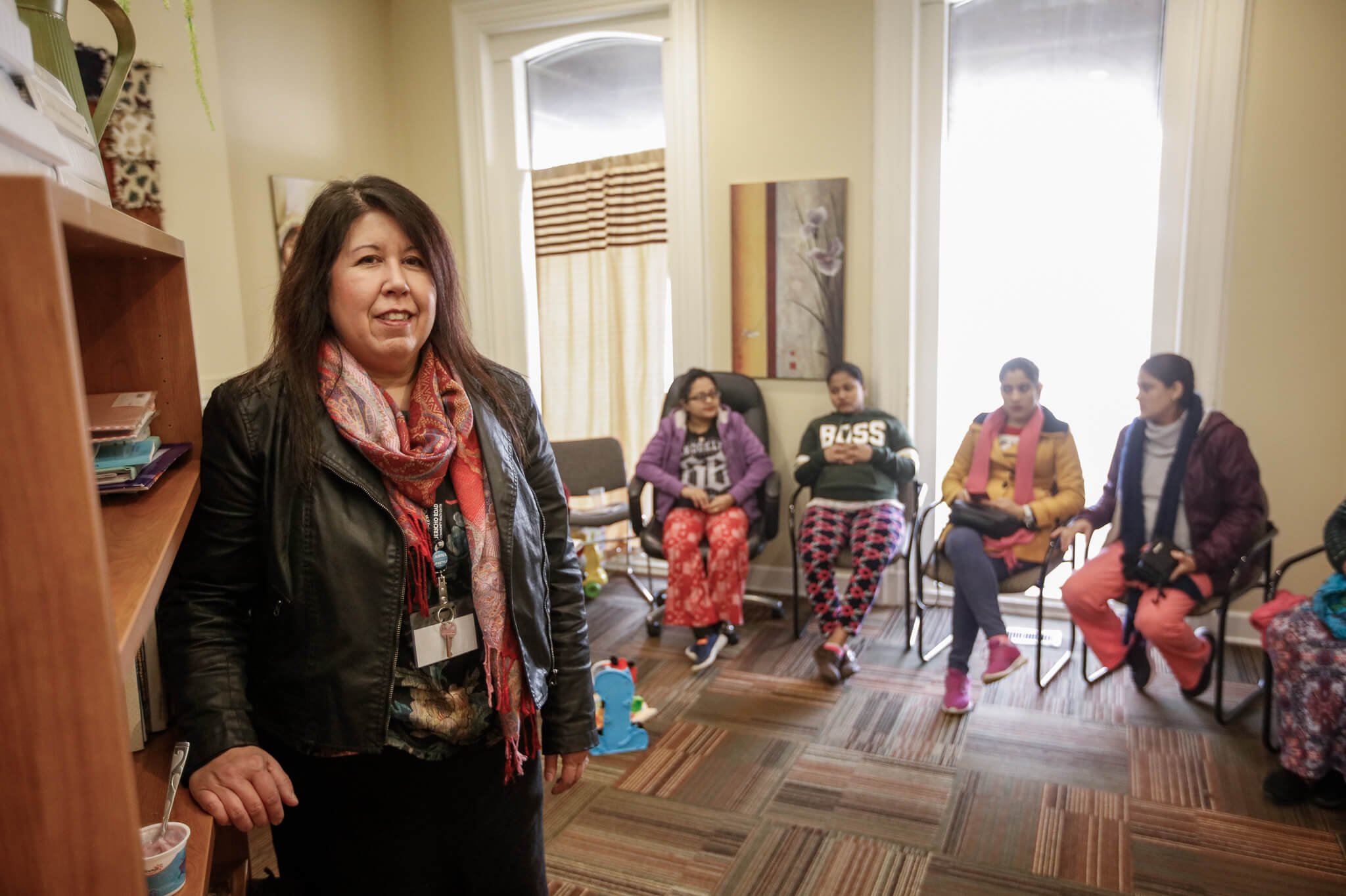 Women smiling at camera