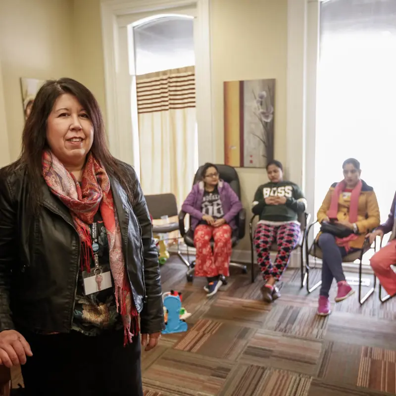 Women smiling at camera